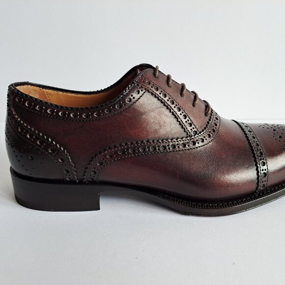 NEW Di Bianco Mens Burgundy Oxfords & Lace Ups Brogue Shoes Size 6.5 main image 6